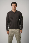 Longsleeve Polo – Melange Lead (5100018)