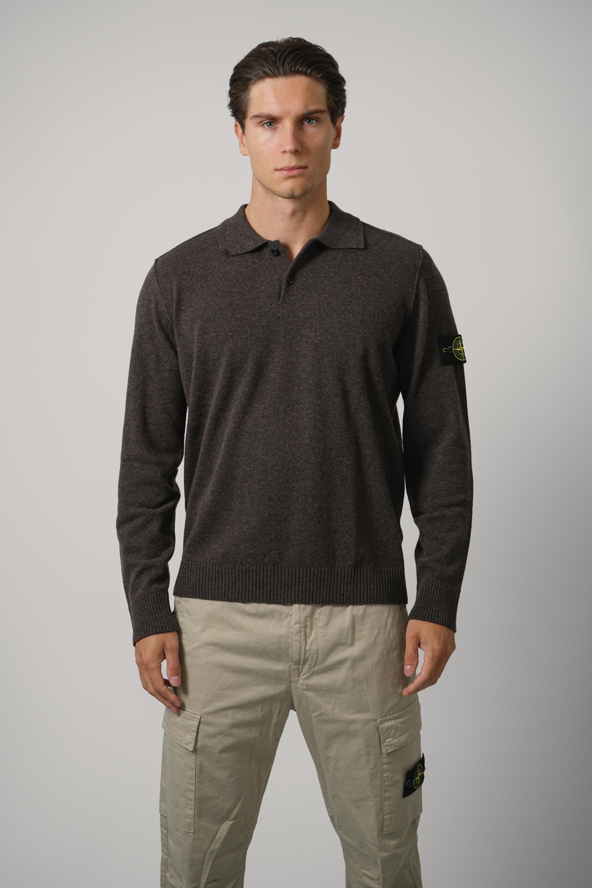 Longsleeve Polo – Melange Lead (5100018)
