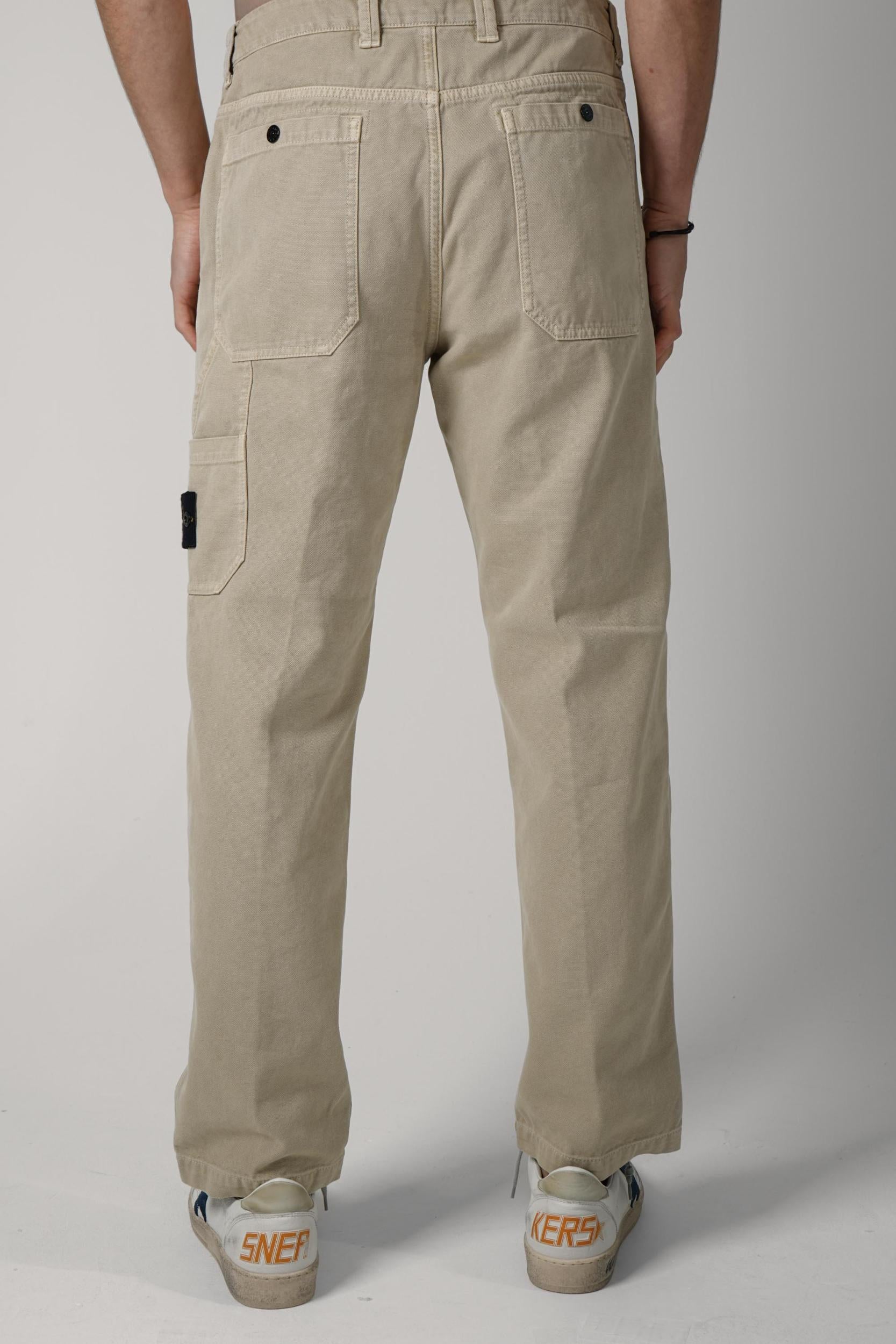 3100037 Stone Island 'Old' Effect Chino Trousers Desert