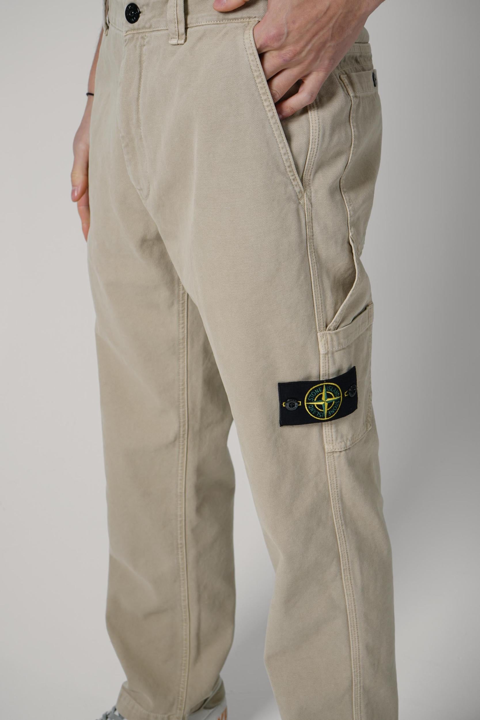 3100037 Stone Island 'Old' Effect Chino Trousers Desert