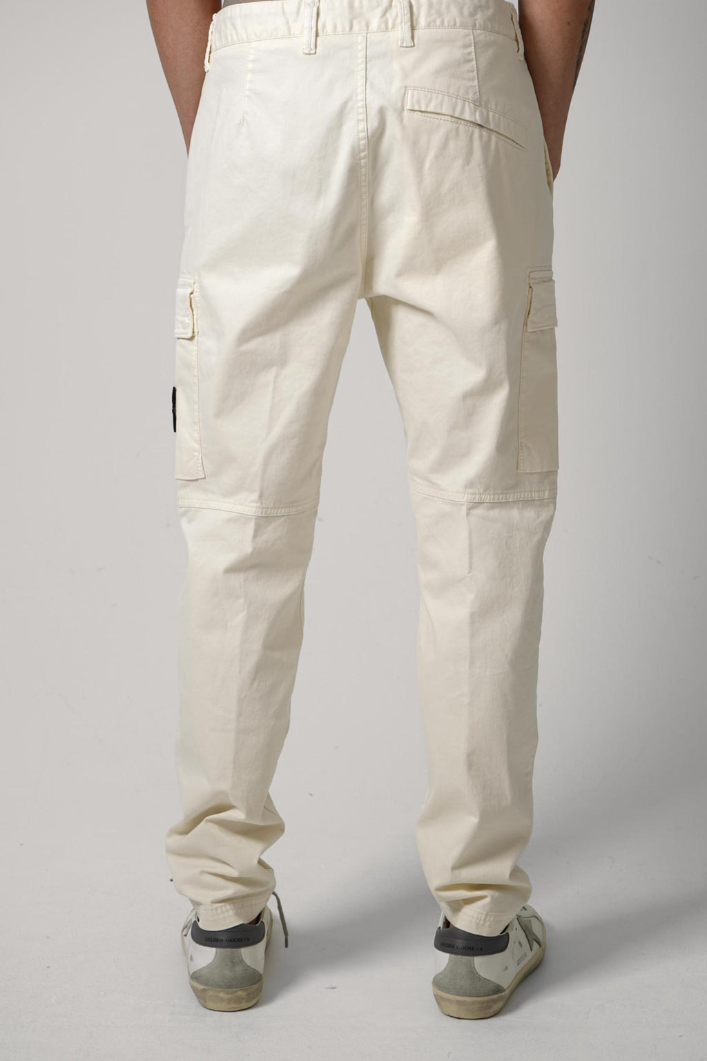 3100051 Stone Island Stretch Broken Twill 'Old' Effect Cargo Pants Beige