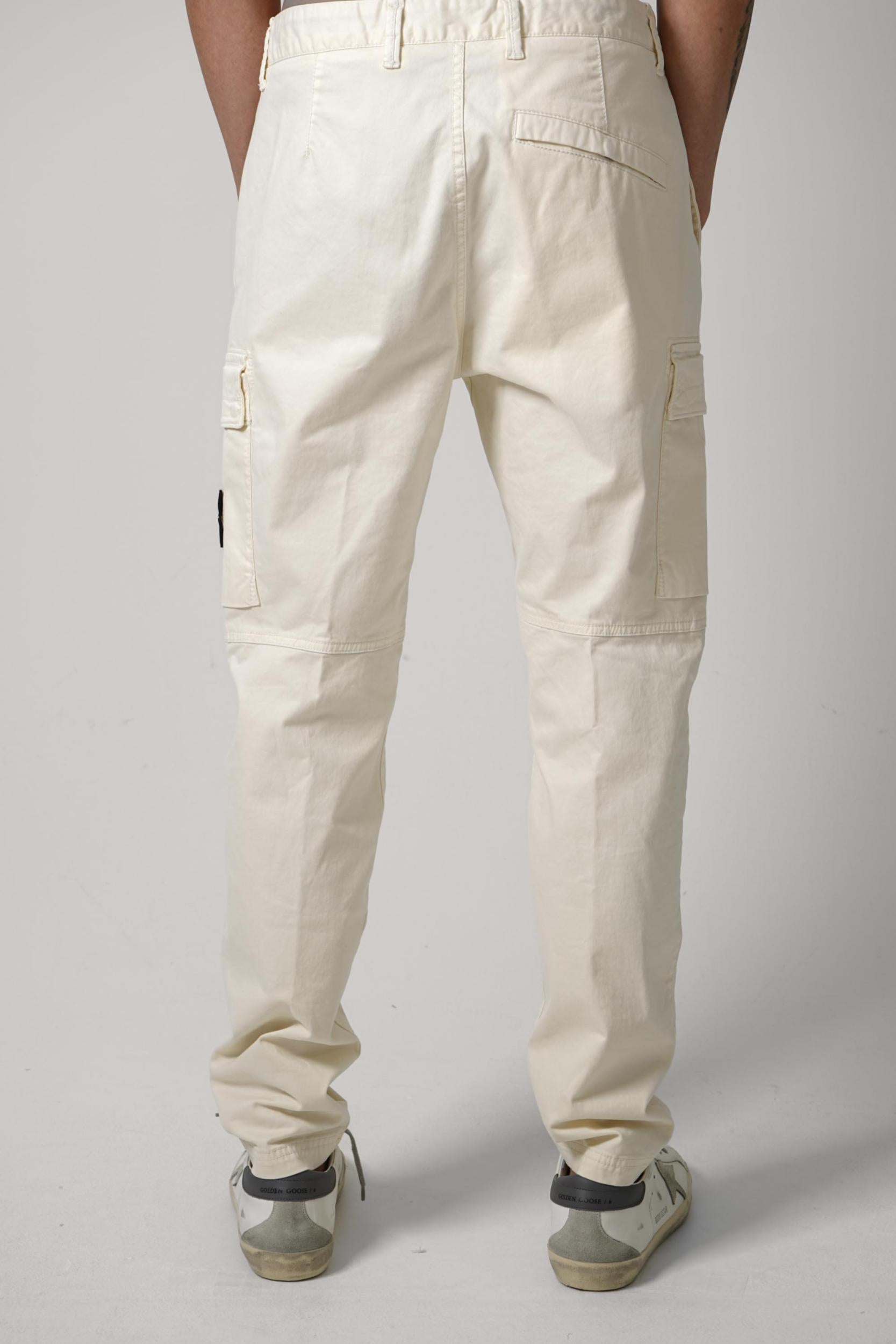 3100051 Stone Island Stretch Broken Twill 'Old' Effect Cargo Pants Beige