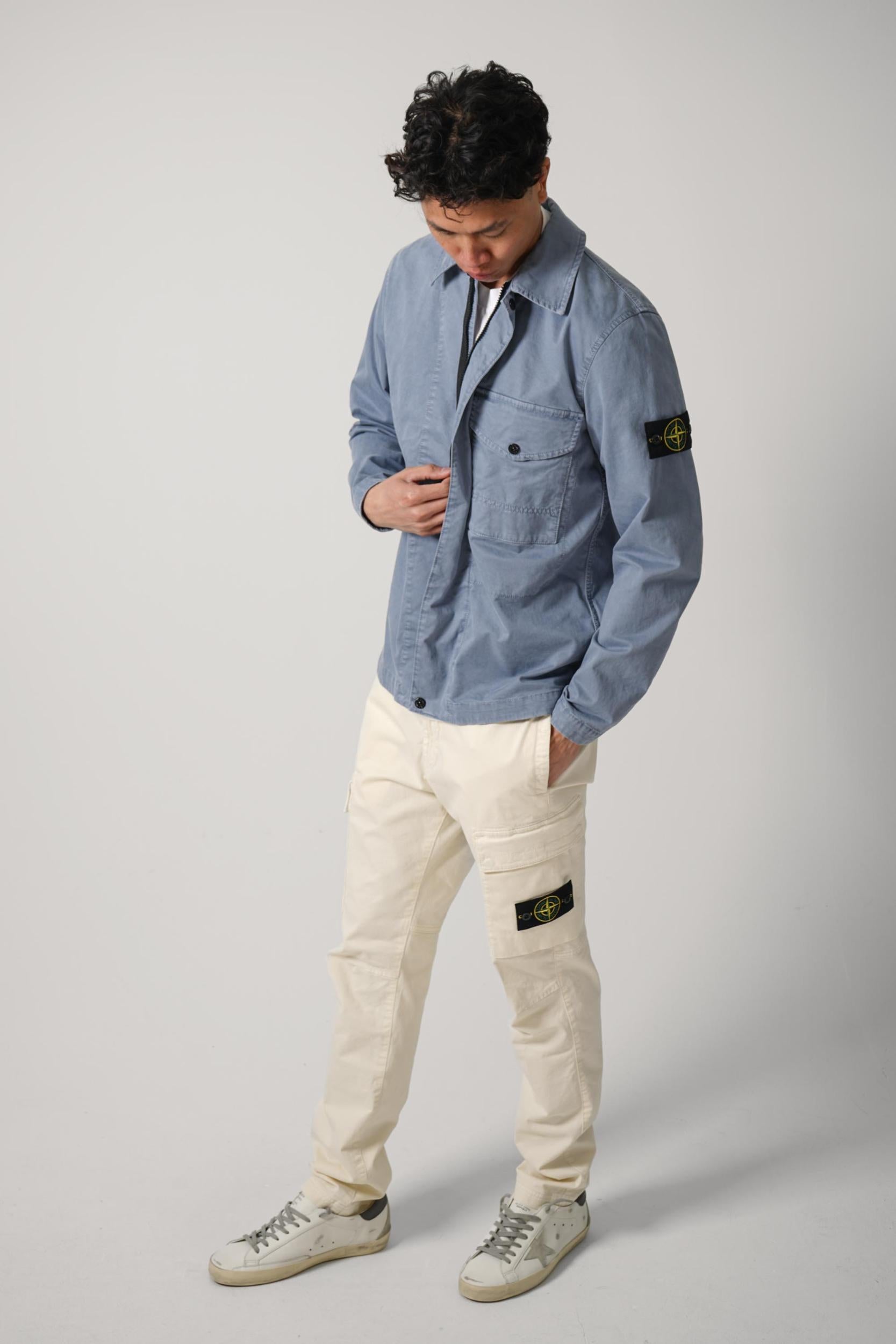 3100051 Stone Island Stretch Broken Twill 'Old' Effect Cargo Pants Beige
