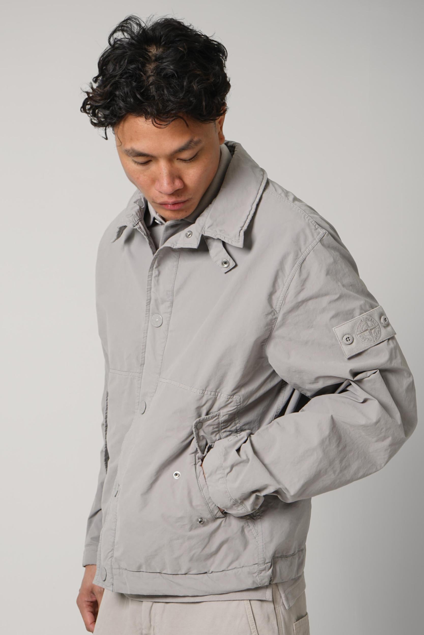 4100036 Stone Island Ghost David Light Coach Jacket Dust Grey