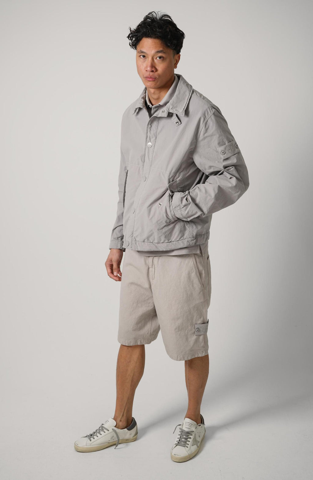 4100036 Stone Island Ghost David Light Coach Jacket Dust Grey