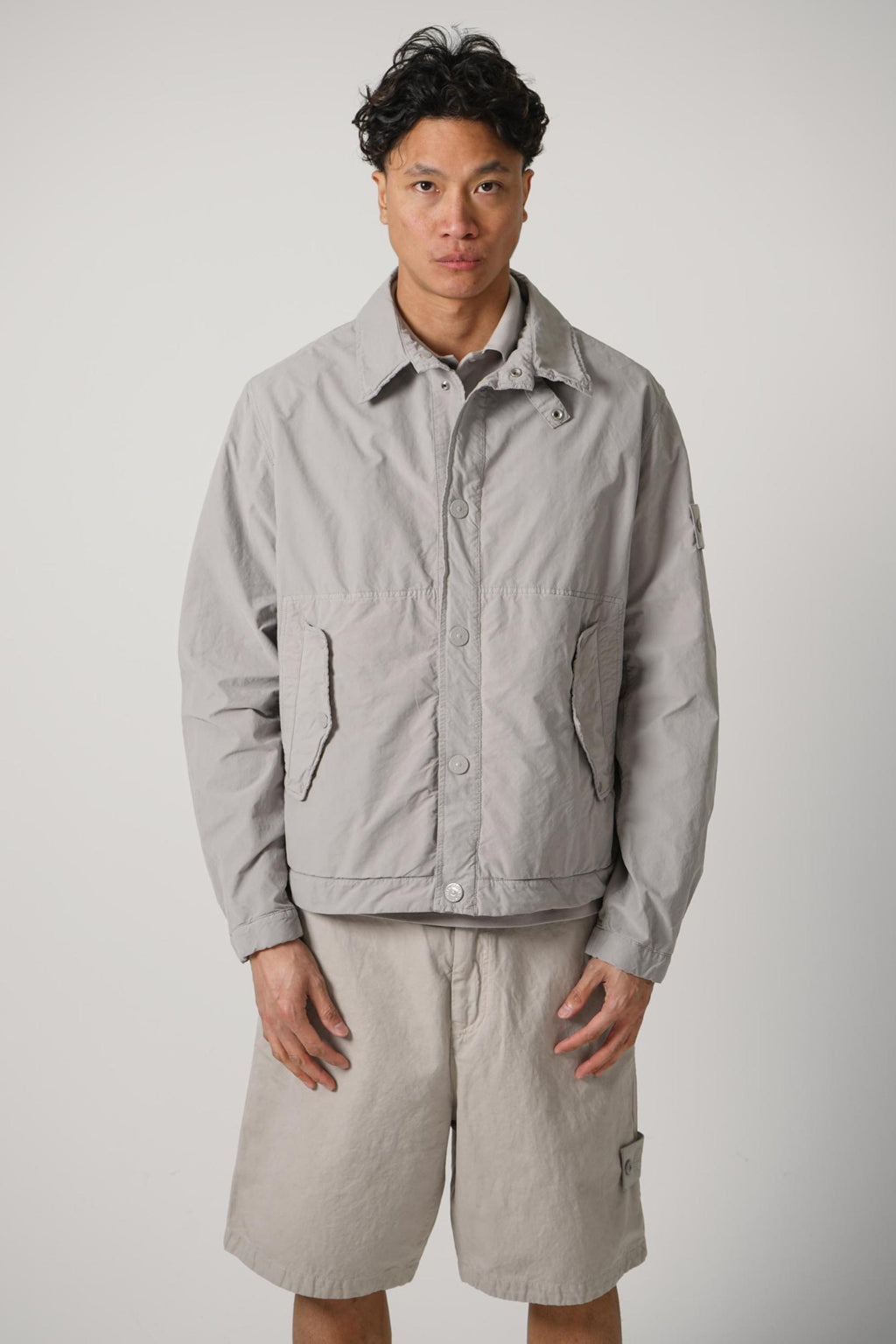 4100036 Stone Island Ghost David Light Coach Jacket Dust Grey