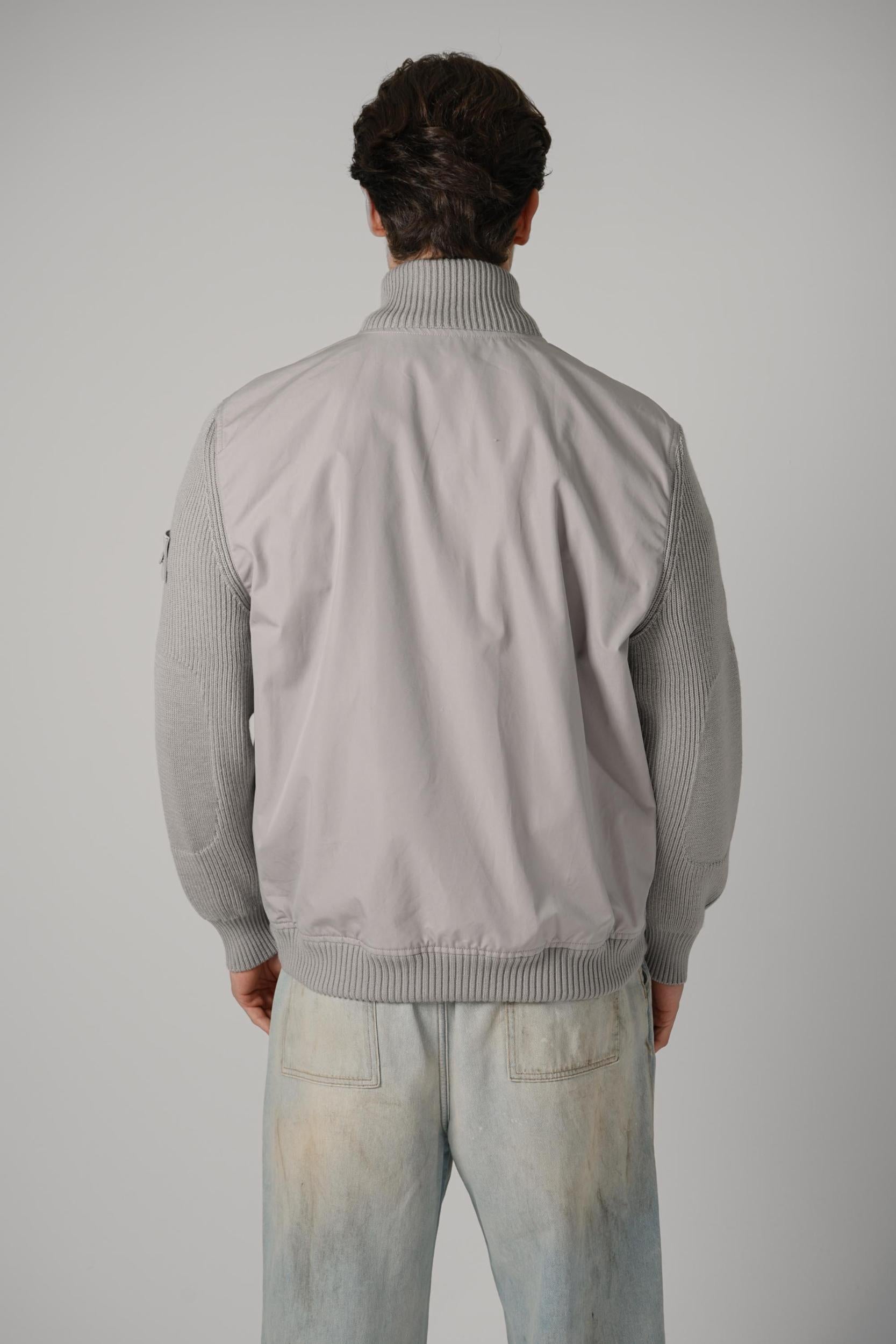 4100044 Stone Island All Weather Cotton Canvas And Knit S.I. Ghost Grey