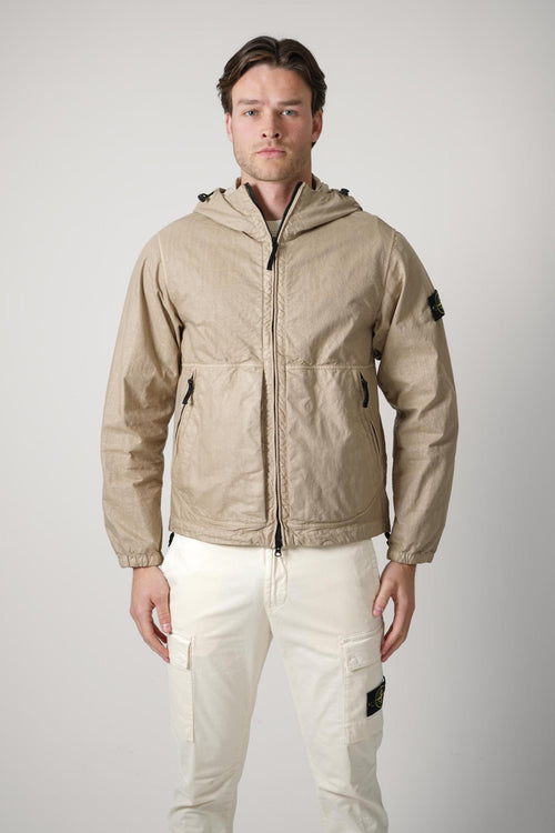 4100053 Stone Island Hooded High Neck Jacket Dessert