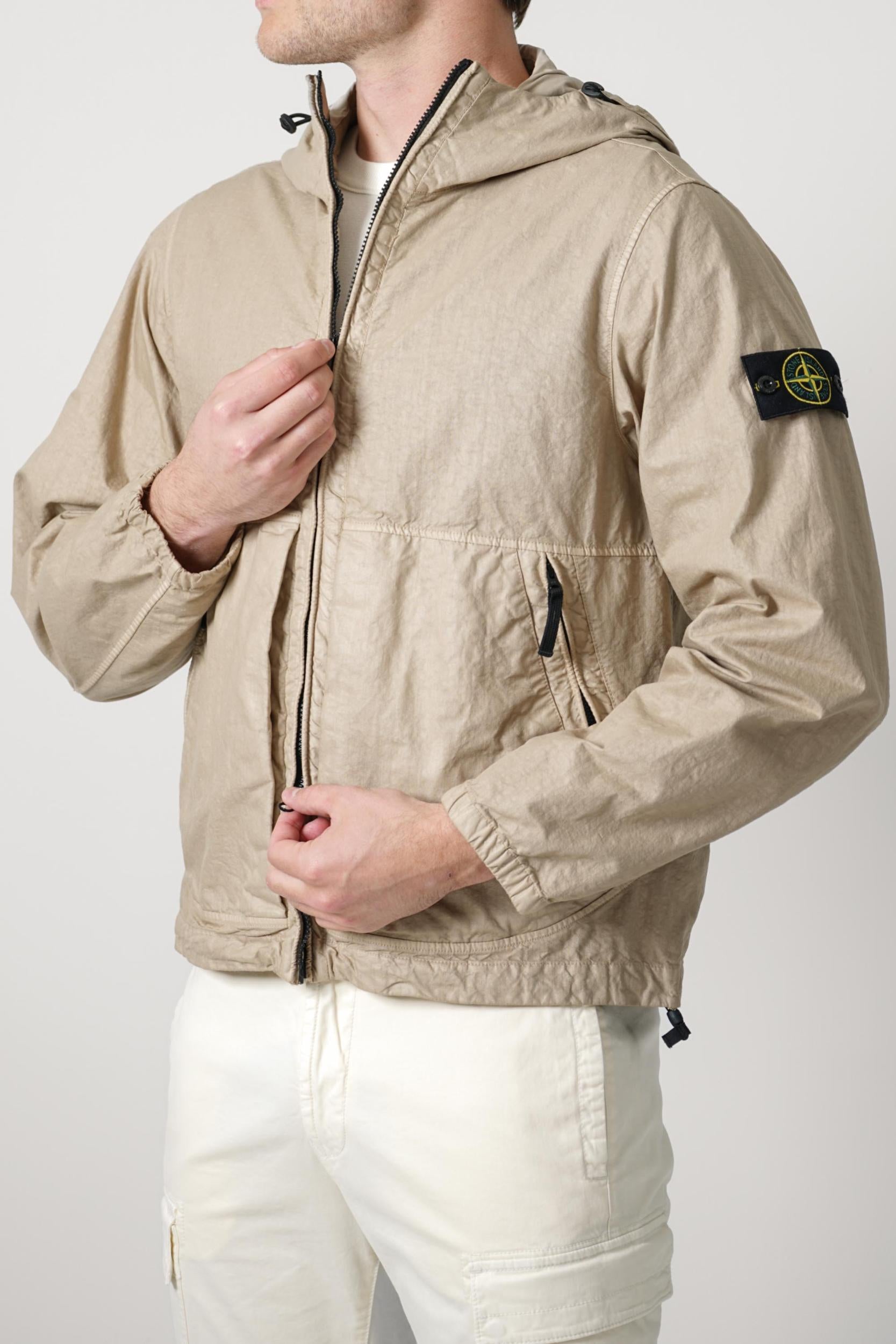 4100053 Stone Island Hooded High Neck Jacket Dessert