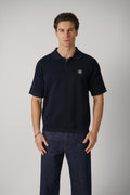 5100030 Stone Island Waffle Polo Navy