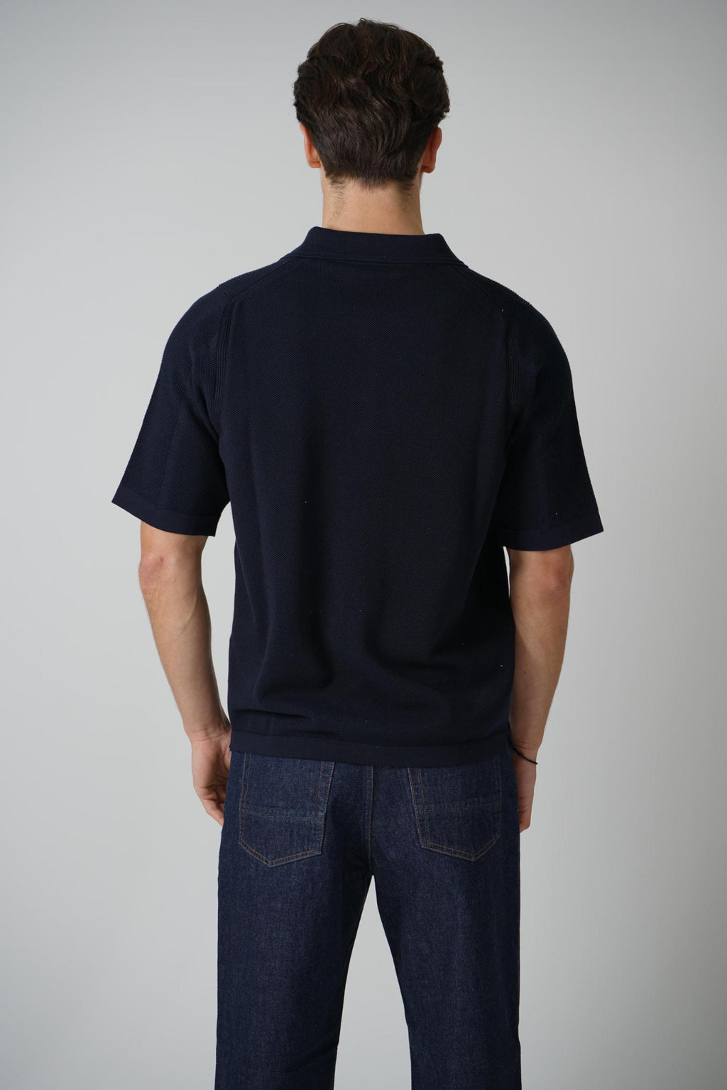 5100030 Stone Island Waffle Polo Navy