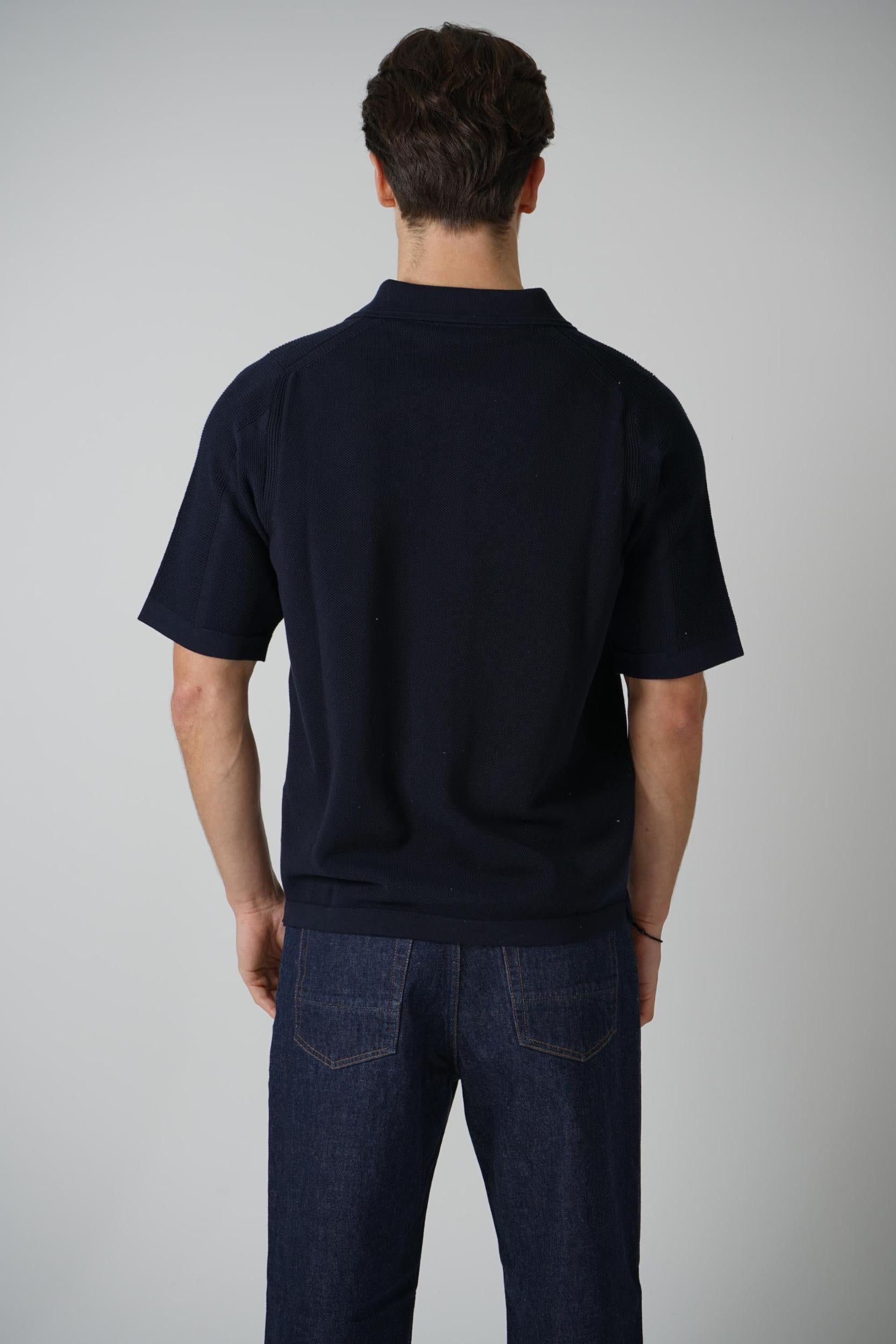 5100030 Stone Island Waffle Polo Navy