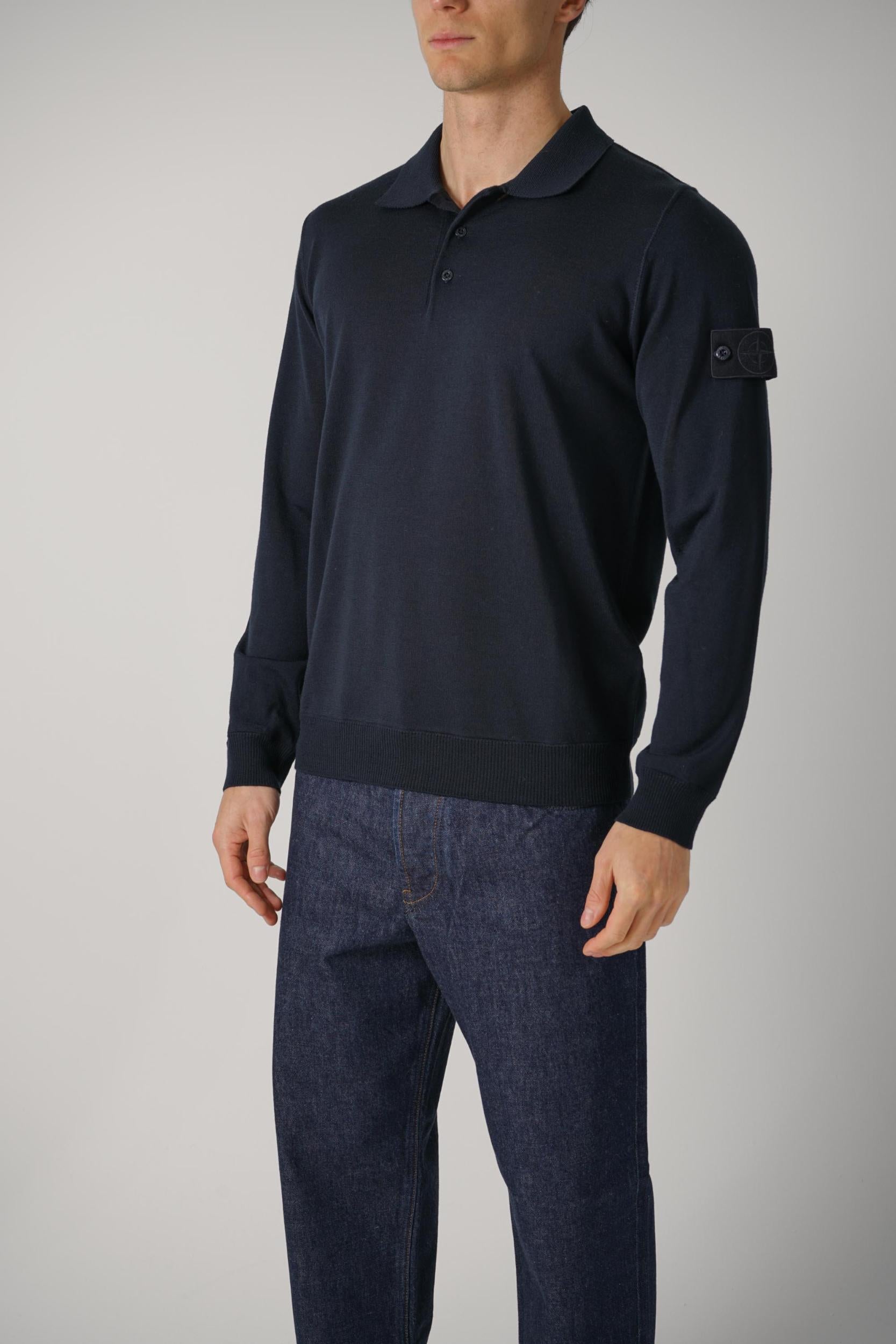 5100076 Stone Island Ghost Knit Polo Navy