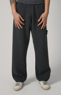 5200001 Stone Island Comfort Fit Knit Joggers With Contrast Cuffs Charcoal