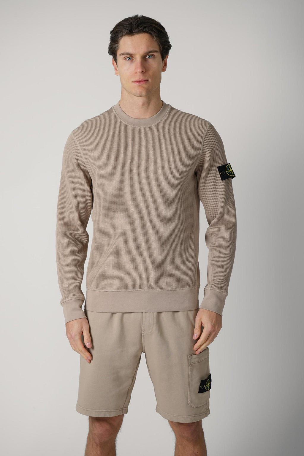 61000056 Stone Island Waffles Structured Knit Desert