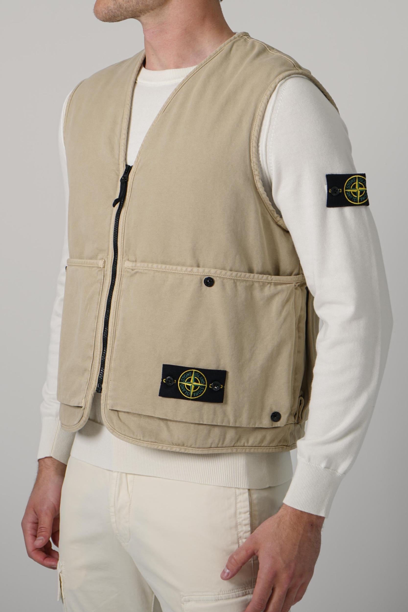 6100007 Stone Island Loose Fit Vest Dessert