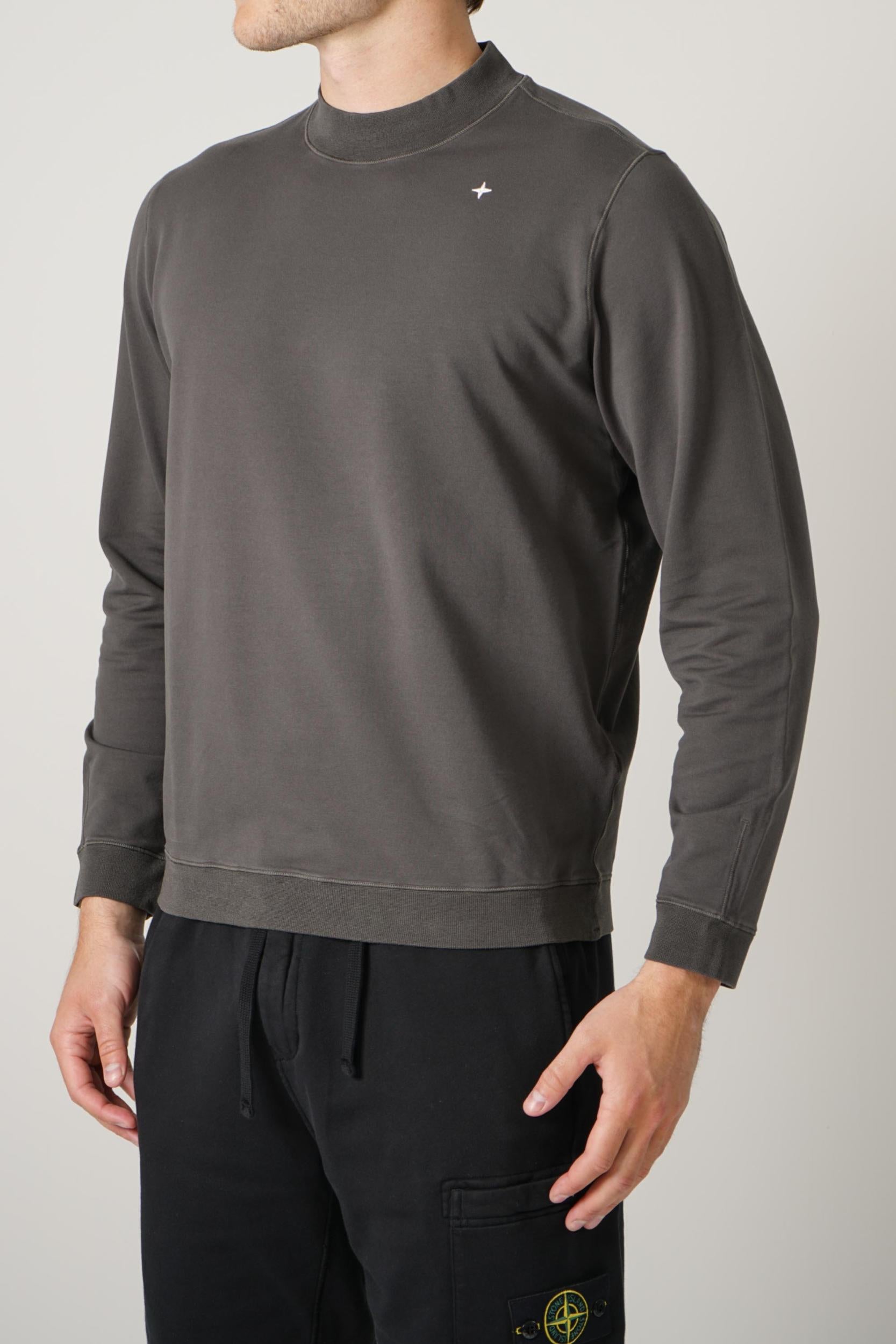 6100036 Stone Island Stellina Front Star Sweater Dark Grey