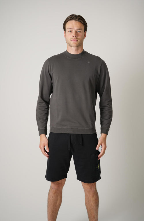 6100036 Stone Island Stellina Front Star Sweater Dark Grey