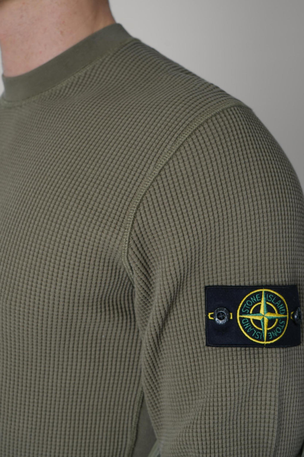 6100056 Stone Island Waffle Crewneck Military Green