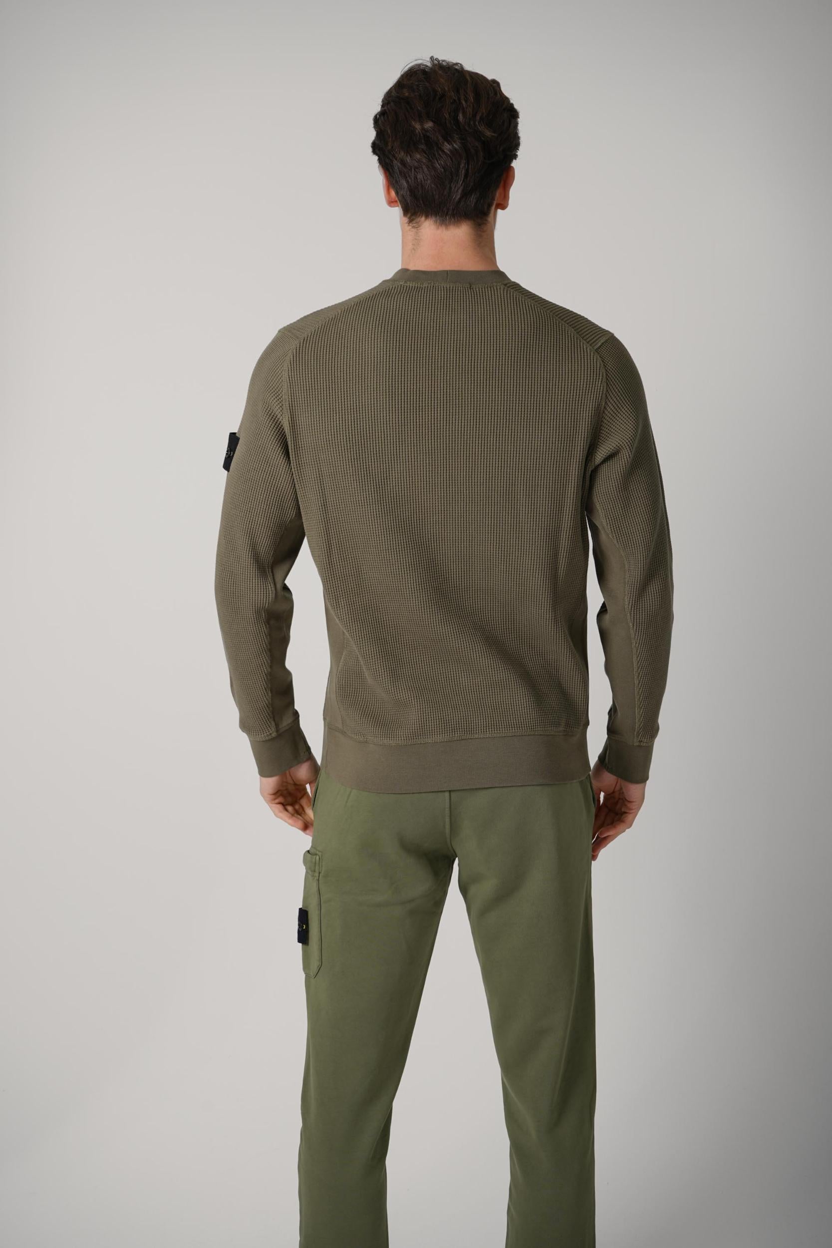 6100056 Stone Island Waffle Crewneck Military Green