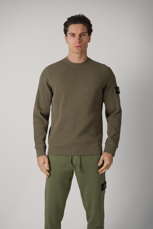 6100056 Stone Island Waffle Crewneck Military Green