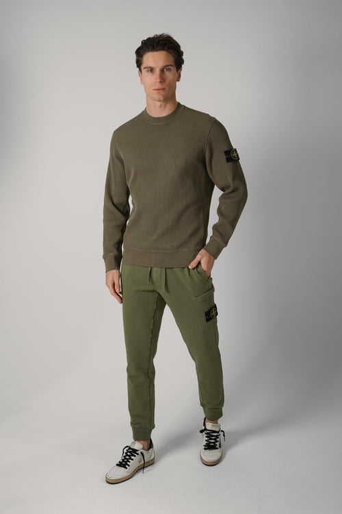 6100056 Stone Island Waffle Crewneck Military Green