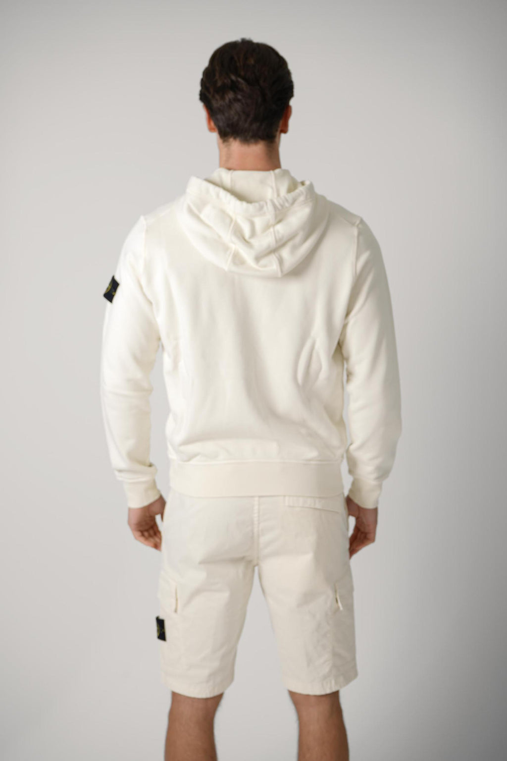 6100061 Stone Island Zip-Up Hoodie Creme
