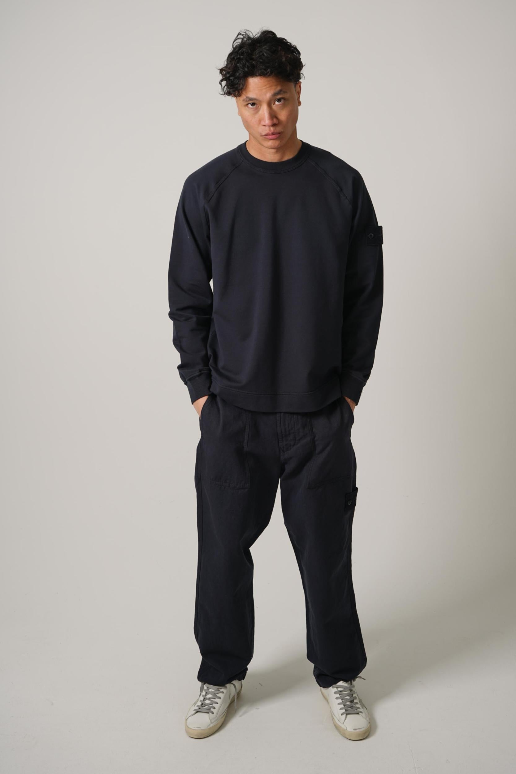 6100064 Stone Island Ghost Fleece Crewn Neck Regular Fit Slate Blue