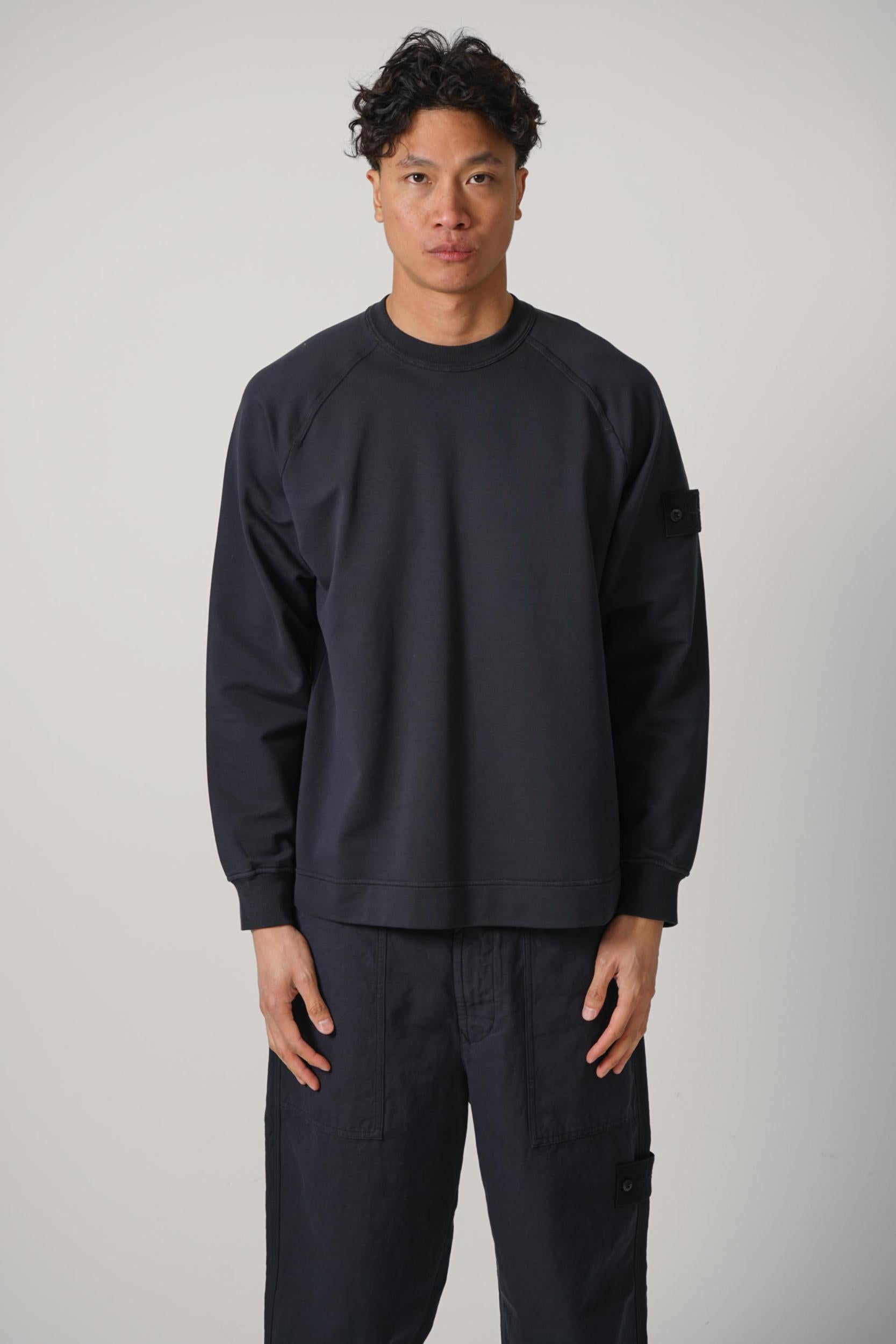 6100064 Stone Island Ghost Fleece Crewn Neck Regular Fit Slate Blue