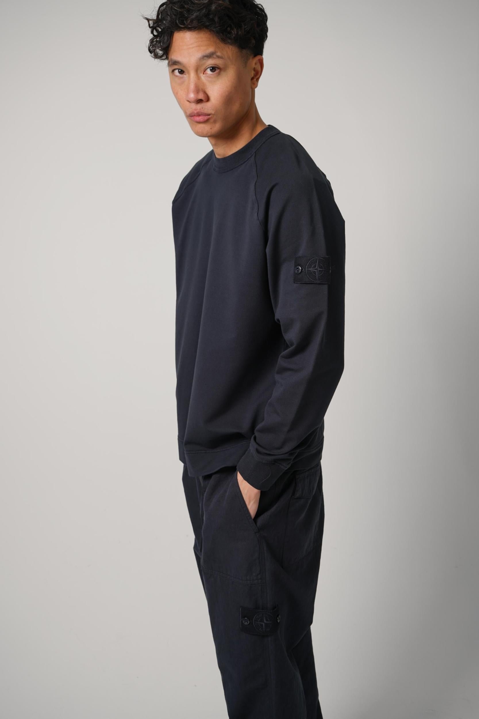 6100064 Stone Island Ghost Fleece Crewn Neck Regular Fit Slate Blue