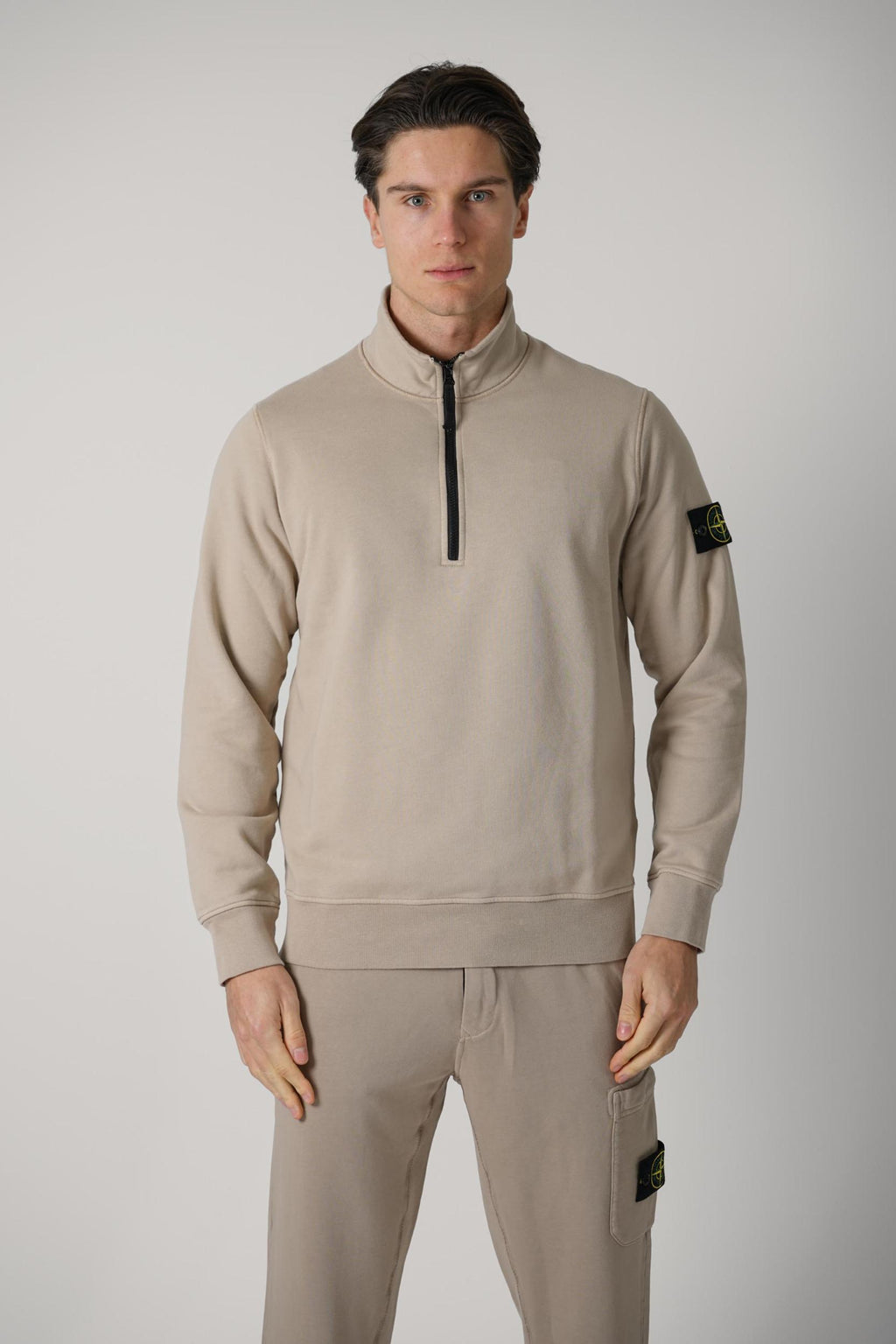 6100070 Stone Island Half-Zip Sweater Desert