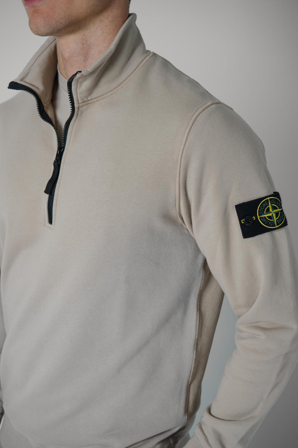 6100070 Stone Island Half-Zip Sweater Desert
