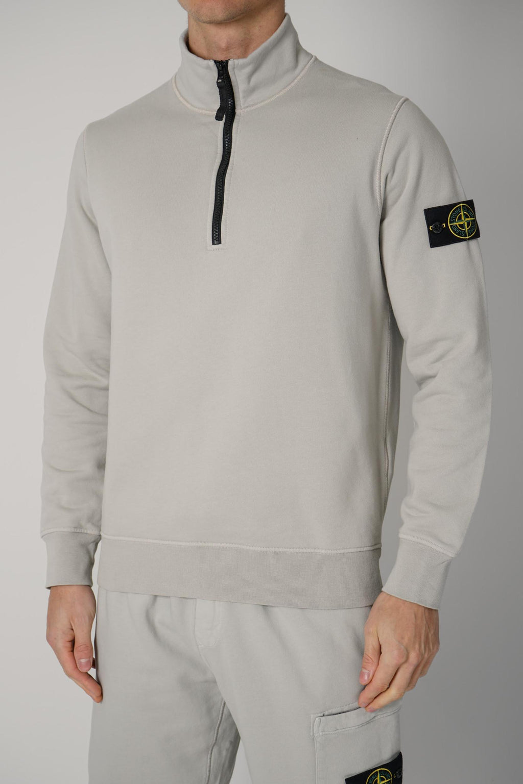 6100070 Stone Island Half Zip Sweater Grey