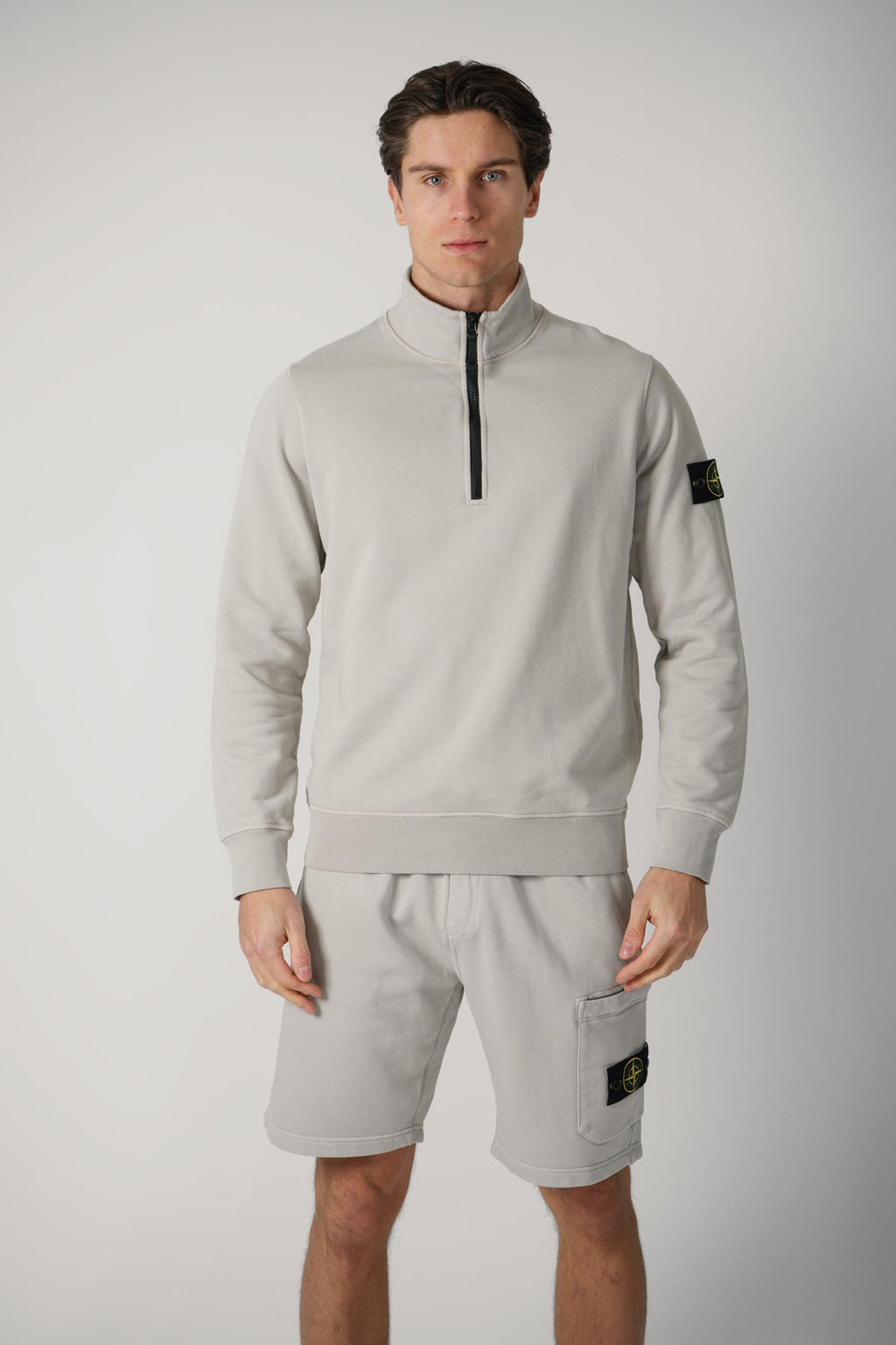 6100070 Stone Island Half Zip Sweater Grey