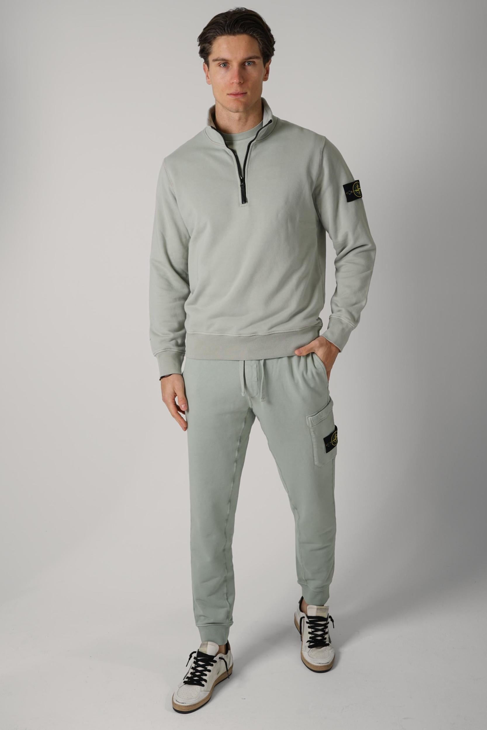 6100070 Stone Island Half-Zip Sweater Sage Green