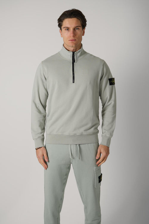 6100070 Stone Island Half-Zip Sweater Sage Green