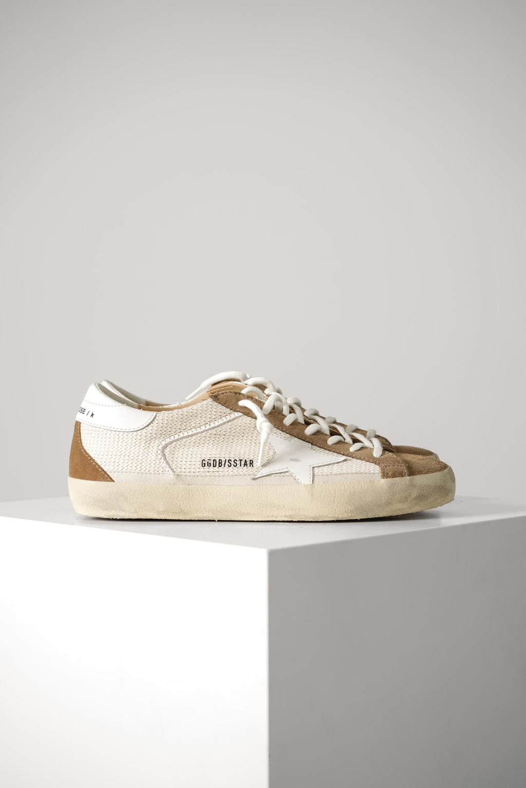 Golden Goose Super Star Crochet Fabric Upper Leather Star – Cream/White/Brown
