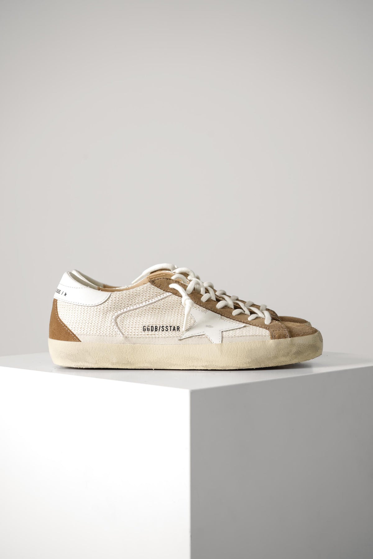 Golden Goose Super Star Crochet Fabric Upper Leather Star – Cream/White/Brown
