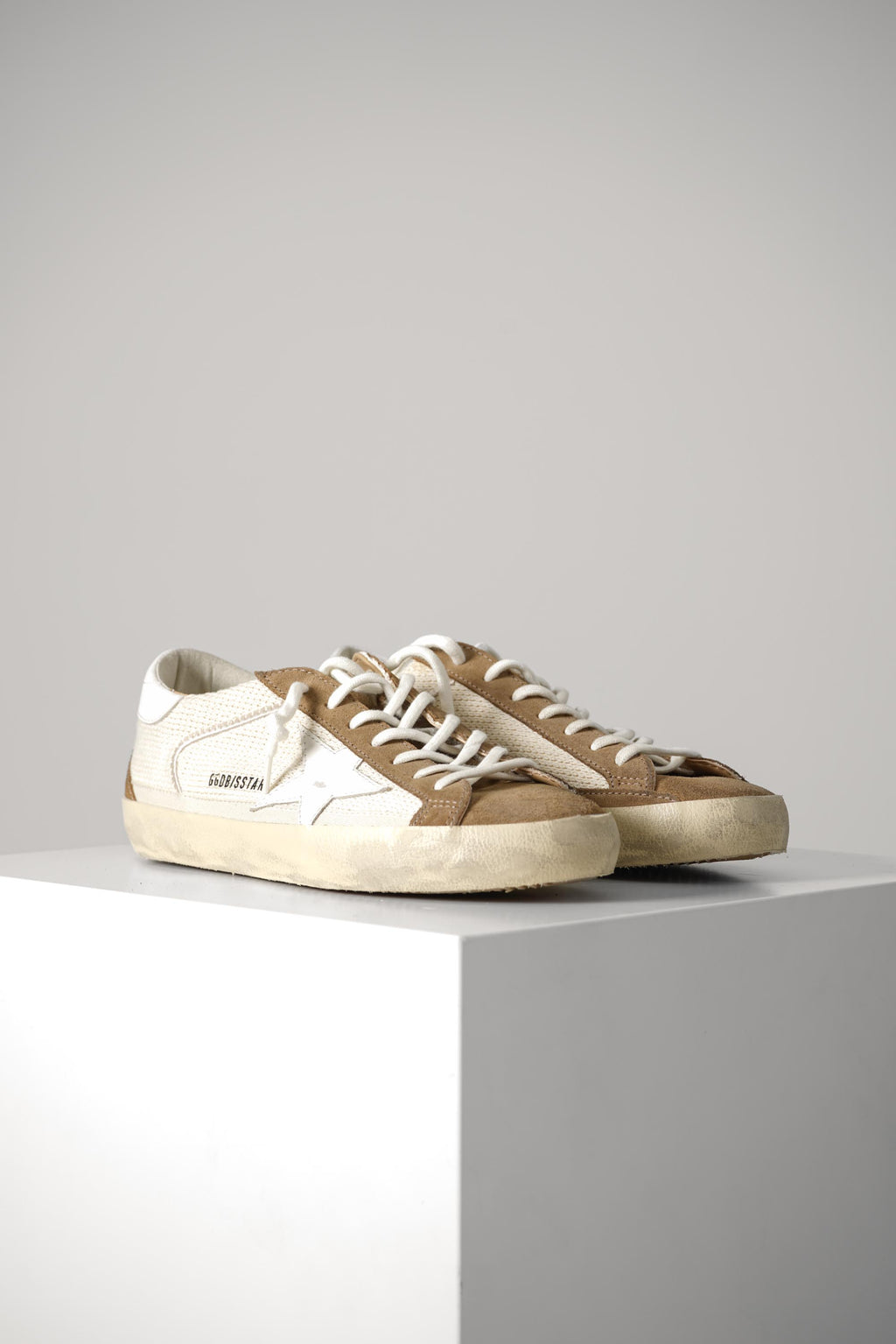 Golden Goose Super Star Crochet Fabric Upper Leather Star – Cream/White/Brown