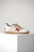 Golden Goose Ballstar Nappa Upper And Tongue Crack Suede Toe And Spur Suede Star Laminated Nappa Heel – Butter