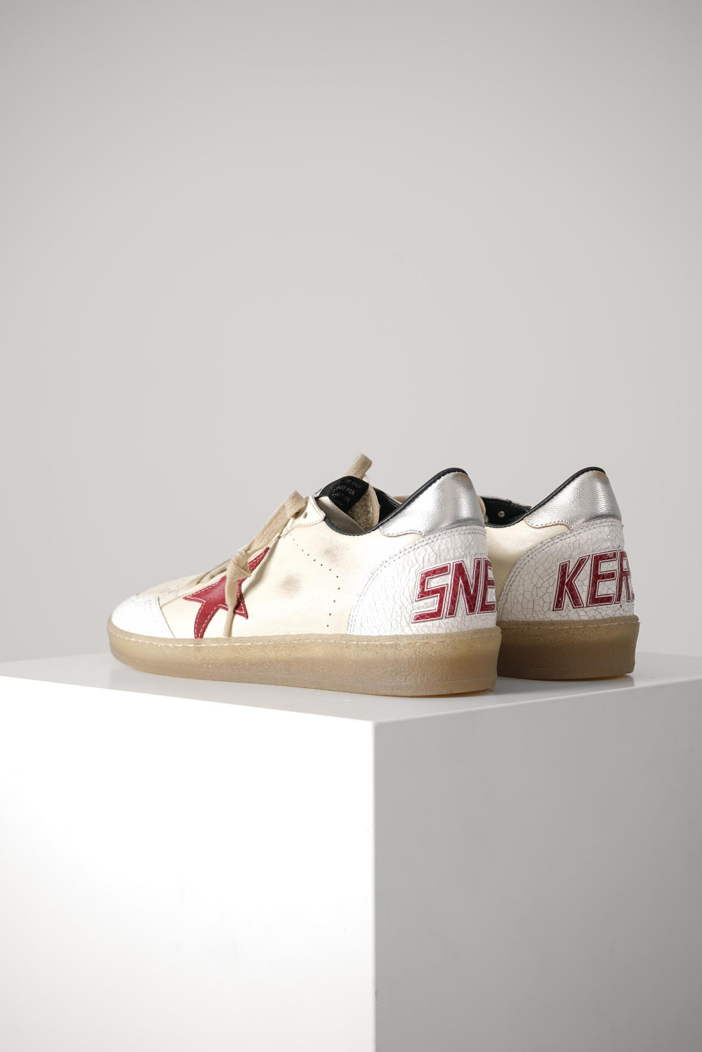 Golden Goose Ballstar Nappa Upper And Tongue Crack Suede Toe And Spur Suede Star Laminated Nappa Heel – Butter