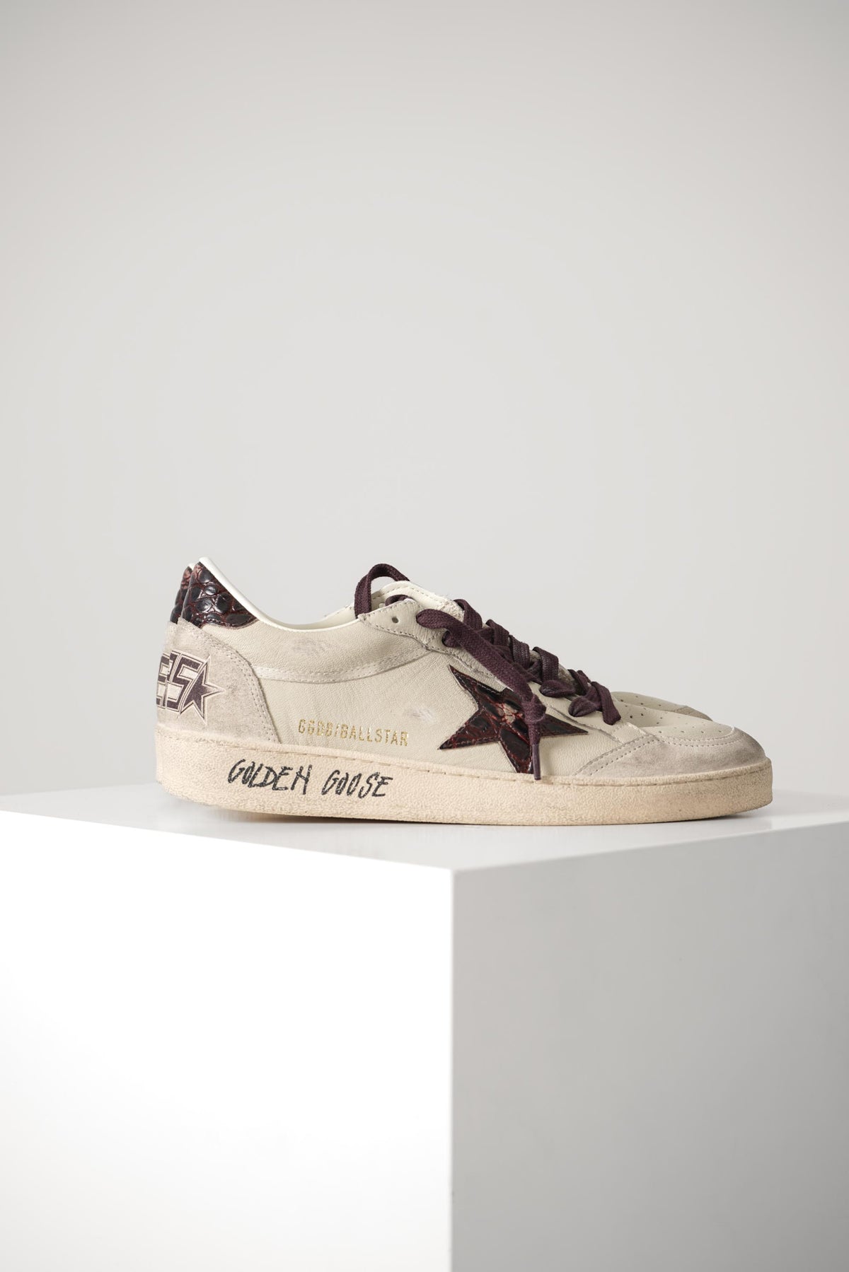 Golden Goose Ball Star Nappa Upper Suede Toe And Heel – Cream/Grey/Beige/Burgundy