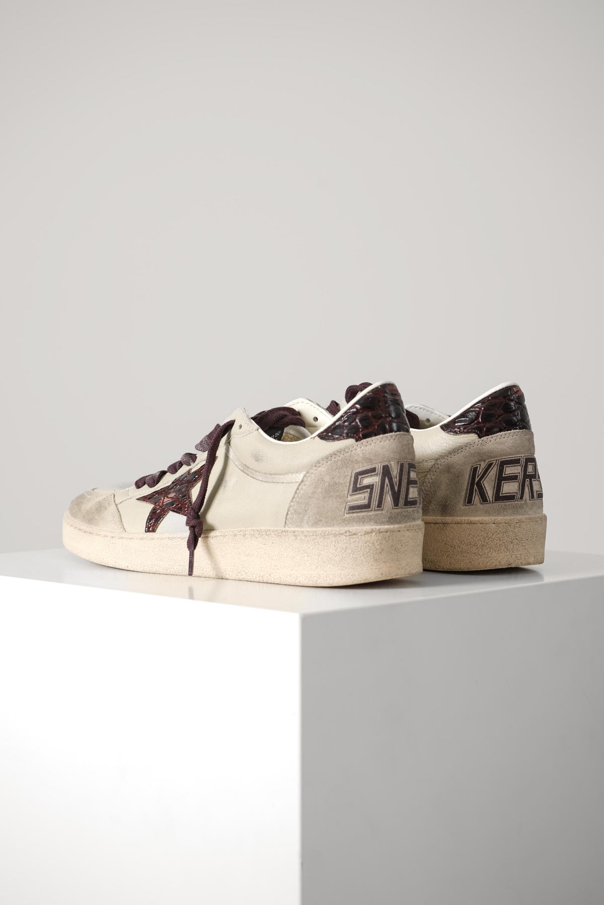 Golden Goose Ball Star Nappa Upper Suede Toe And Heel – Cream/Grey/Beige/Burgundy
