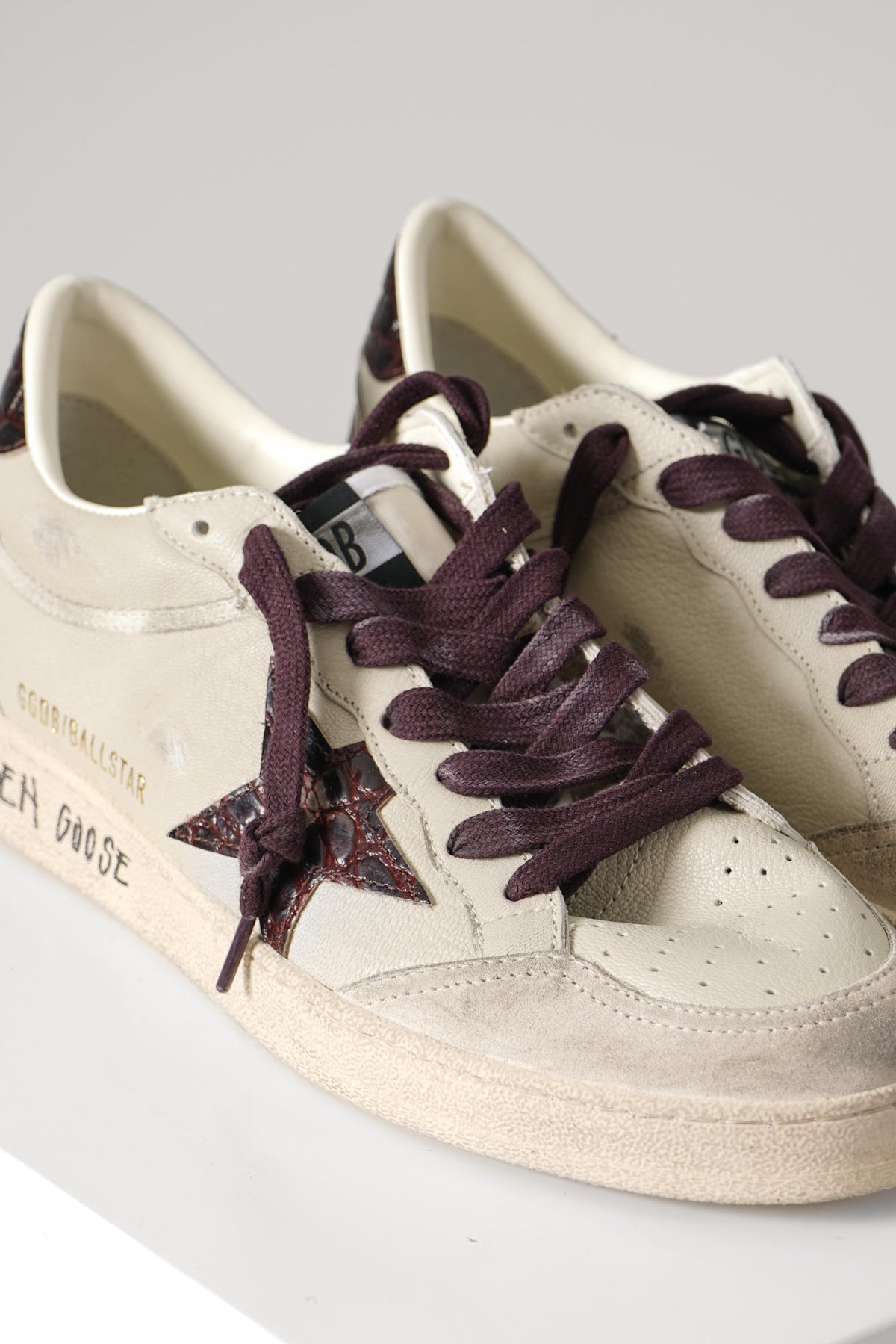 Golden Goose Ball Star Nappa Upper Suede Toe And Heel – Cream/Grey/Beige/Burgundy