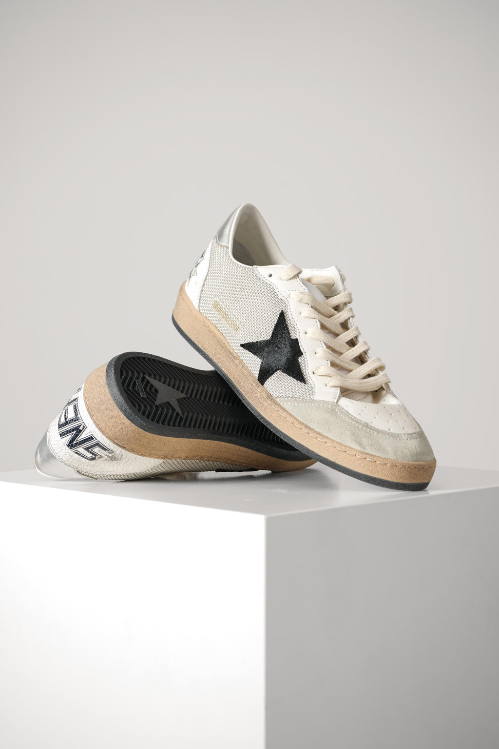Golden Goose Ball Star Net Upper Suede Star Laminated Heel Crack Spur – Light