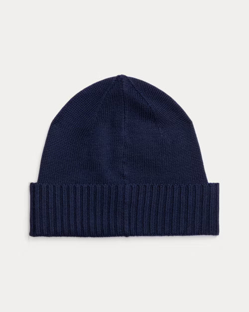 Ralph Lauren Signature Pony Wool Beanie – Hunter Navy