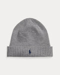Ralph Lauren Signature Pony Wool Beanie – Fawn Grey Heather