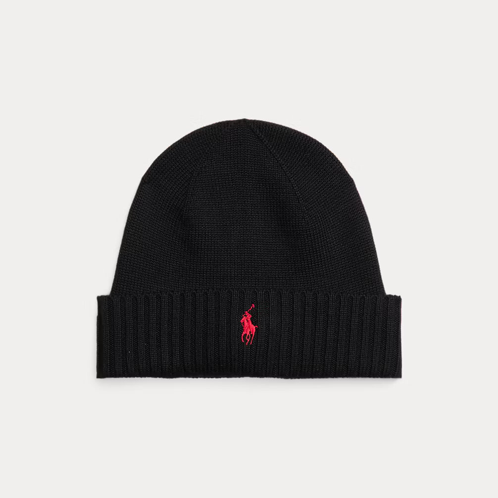 Ralph Lauren Signature Pony Wool Beanie – Polo Black