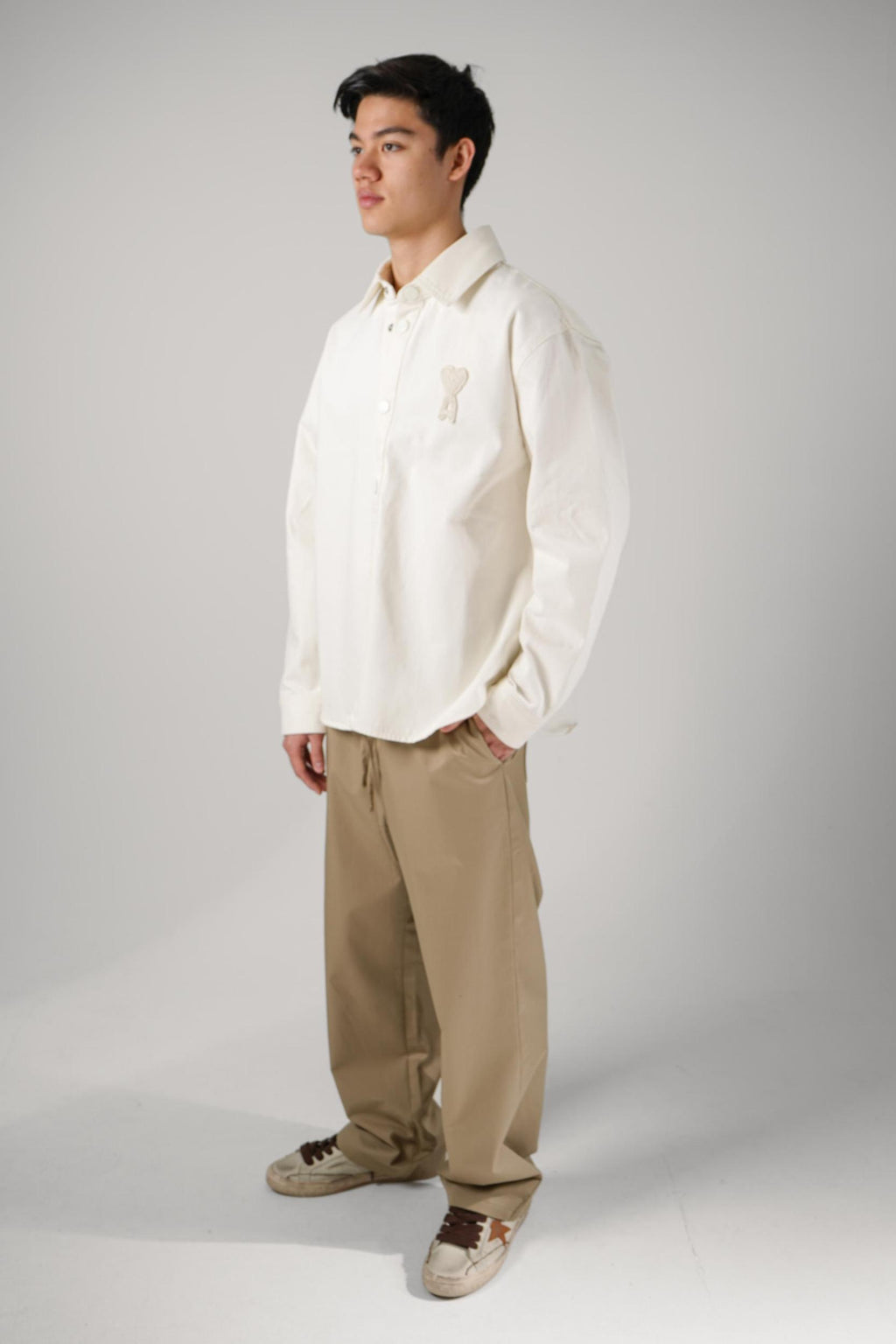 Ami Paris Denim Jacket Creme