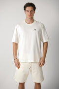 Ami Paris Front-Back Tee Creme